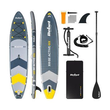 SUP дошка 350см Rebel ACTIVE із аксесуарами сапборд 150 кг 350 x 81 х 15 см Grey 4989 фото