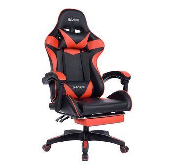 Крісло геймерське G-Force Black/Red 120 кг з підставкою для ніг &ndash; ергономічне комп'ютерне крісло &mdash; для домашнього кабінету, офісу та геймерського місця 5011 фото
