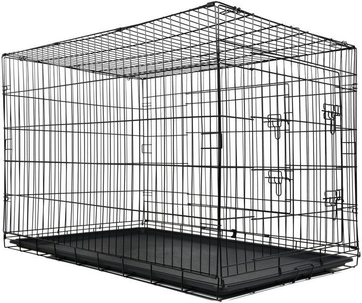 Клітка для тварин Funfit XXXL (122х74х80 см), металева , чорна, транспортна, з висувним піддоном, для собак і котів 3900 фото