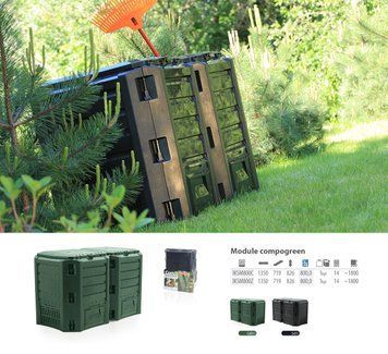 Компостер садовий PROSPERPLAST 2модулі 800 л чорний Польща IKLM800C-S411 фото