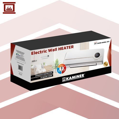 Настінна теплова завіса Kaminer AIRO 26389 White, 2000 Вт, Wi-Fi, PTC, пульт ДК, LED-дисплей 26389 фото