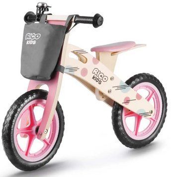 Біговел дерев'яний Ricokids RC-611 рожевий 7611 Польща до 30 кг 7611 фото