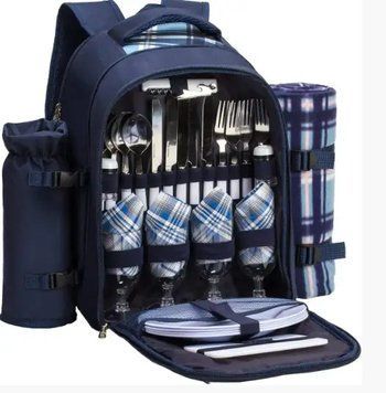 Рюкзак для пікніка з набором посуду та ковдрою Eono Cool Bag (TWPB-3065B69R) 3065B69R фото