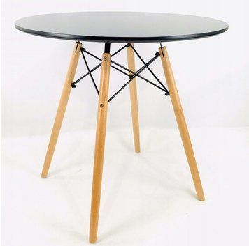 Круглий стіл кухонний чорний 80 &times; 75 см DT-005-1 BLACK DT-005-1 BLACK фото
