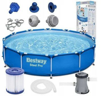 Басейн каркасний Bestway 56681 з насосом і фільтром 366х76 &mdash; для догляду за домашнім басейном 56681 фото