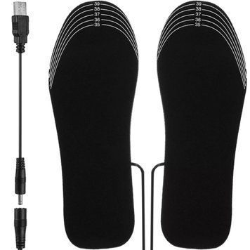 USB устілки з підігрівом, універсальний розмір 35-40, матеріал: вуглецеве волокно, водонепроникні 19702 фото