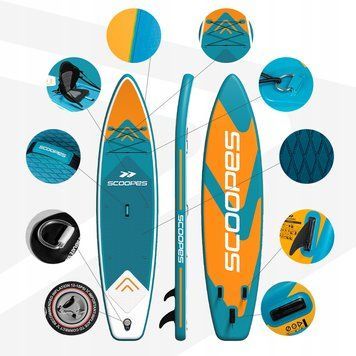 SUP дошка Scoopes Velo 350 надувна дошка із сидінням і веслом насосом Scoopes фото