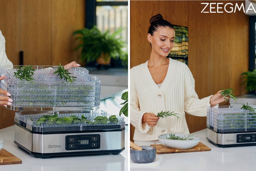 Сушіння дегідратор 500 Вт 6 сит для фруктів, овочів і грибів Zeeegma Dry Chef Silver Zeegma Dry Chef Silver фото