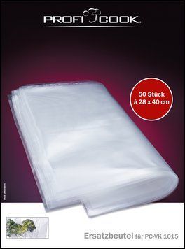 Пакети для вакуумного пакувальника Profi Cook 50 штук розмір 28x40 CTC40958 фото