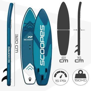 Надувна SUP САП дошка Scoopes Velo 320 см. Повний комплект: весло, сидіння, насос та аксесуари. 112749 Velo 320 фото