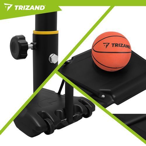 Регульований стоячий баскетбольний кошик Trizand 259 см зі щитом та основою для м'яча 27364 фото